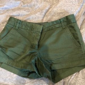 Olive green J.Crew chino shorts